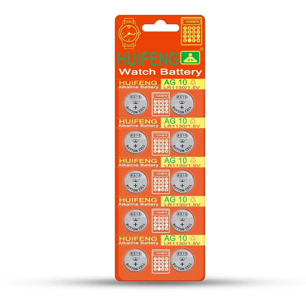 Горячая Распродажа 100 шт. AG10 watch батарея 1 5 в LR54 LR1130 L1131 389 189 щелочные батареи