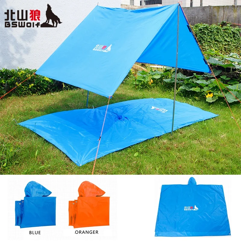 

Multifunctional 3 in 1 Outdoor Raincoat Rain Wear Camping Mat Camping Tent Ground Mat Sun Shelter Awning Backpack Rain Cover