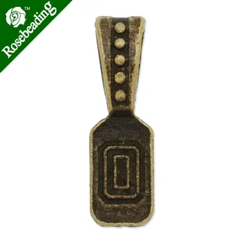 

6x20mm Vintage Art Bails,Match Glue On Pendant Bails for Jewelry,Zinc Alloy Filled,Antique Bronze plated,50pcs/lot-C4569