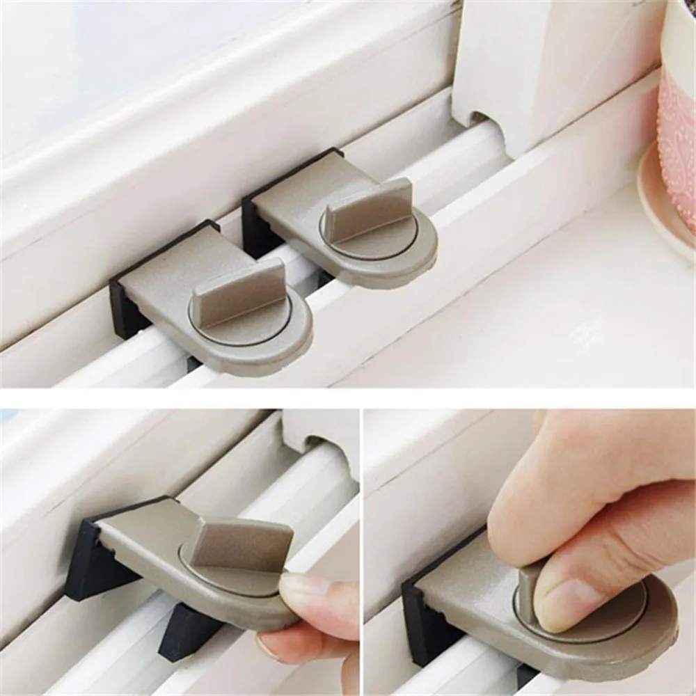 

Sliding Sash Stopper Cabinet Locks Straps Doors Security Anti-theft lock Window Sliding Door Baby Kids Child Safety Doors Lock