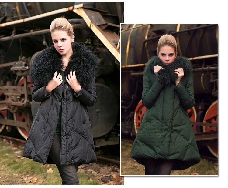 Women Winter Long Jacket Loose Plus Size 4XL Padded Parka Korean A Style Winter Coats Women Fur Collar Thick Cotton Jackets AS017 (9)