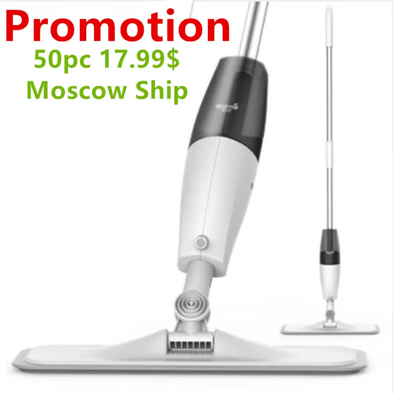 

Promotion Xiaomi Deerma Water Spraying Sweeper Mijia Floor Cleaner Carbon Fiber Dust Mops 360 Rotating Rod 350ml Tank Waxing Mop