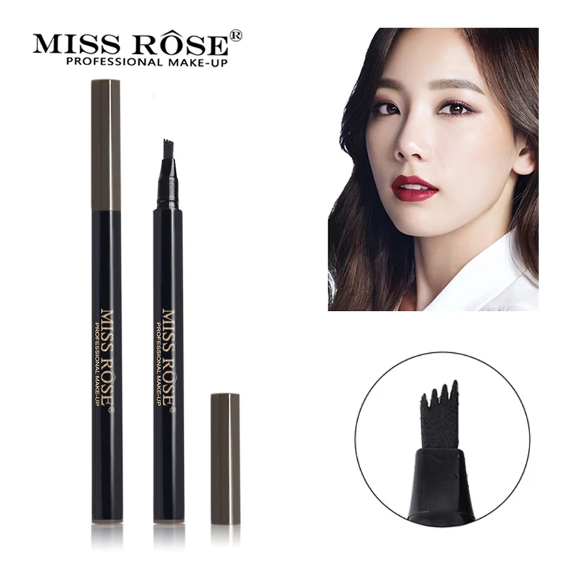 Miss Rose Brand Liquid Eyebrow Pencil Waterproof 4 Fork Tattoo Pen Head Fine Sketch Eye Brow Enhancer Cosmetic | Красота и здоровье
