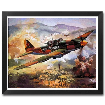 

MaHuaf-A1400 World War II Tank painting by numbers on canvas hand painted DIY oil digital paint by number for living room decor