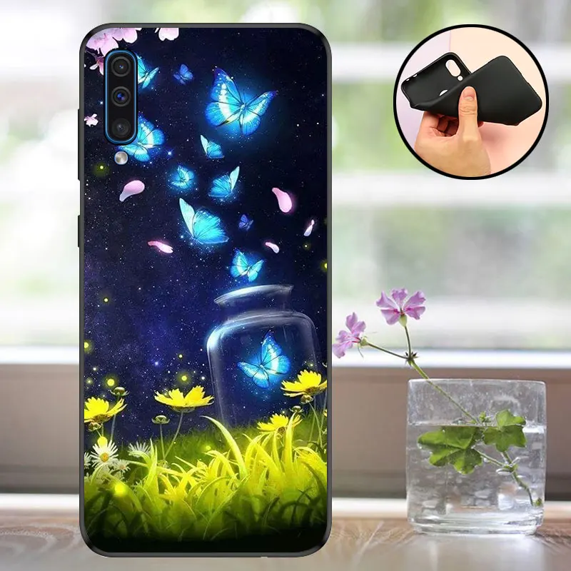 For Funda Samsung Galaxy A50 Case Black Phone Case For Samsung A50 Case 2019 Capa Silicon sFor Samsung A 50 A505f Matt Cover