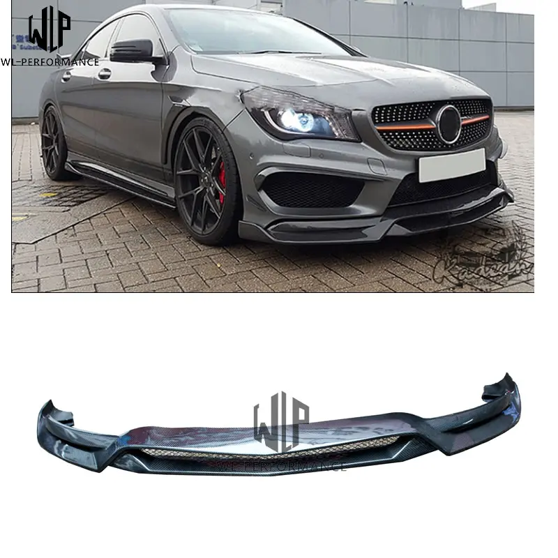 

CLA carbon fiber R1 style Front Bumper Lip Spoiler Diffuser car body kit for Mercedes Benz CLA W117 sport car styling use 13-15