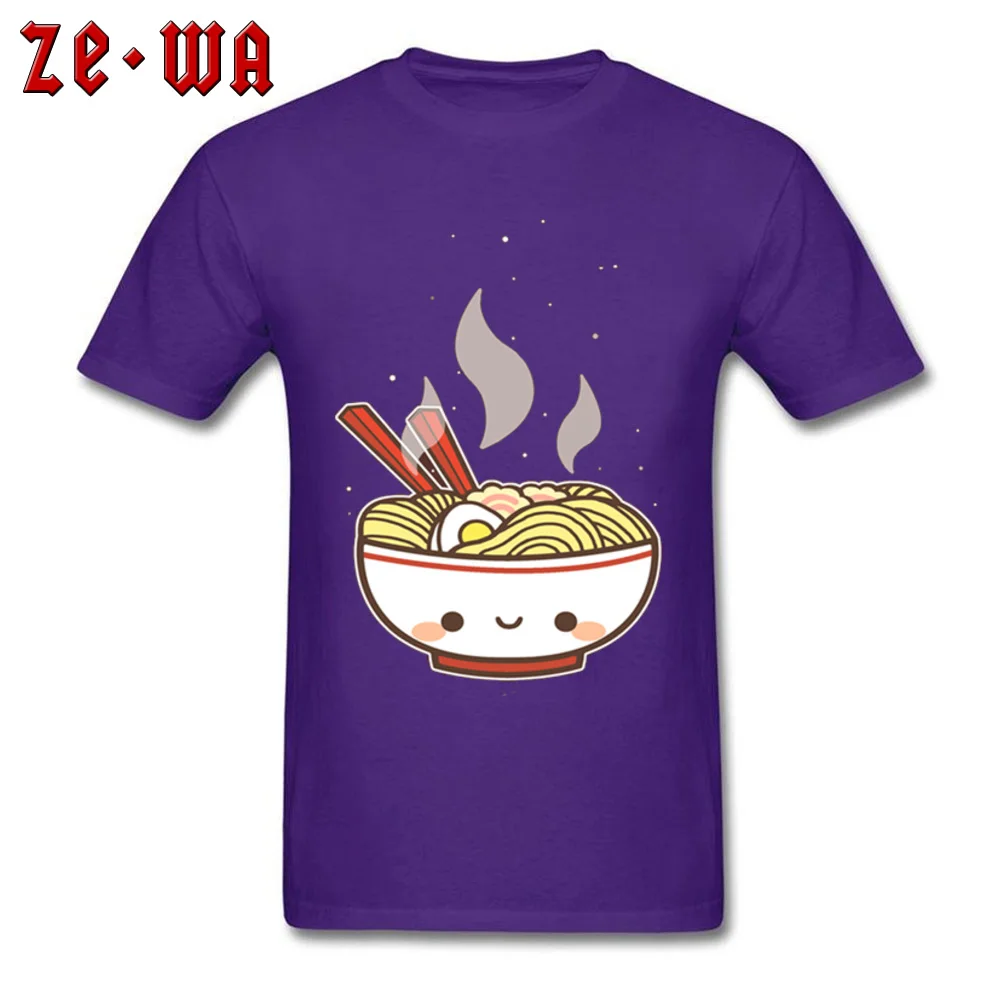 Latest Cute Ramen Japanese Summer T-Shirt O Neck Cotton Men's Tops Shirt Short Sleeve Thanksgiving Day Summer T Shirts Cute Ramen Japanese purple