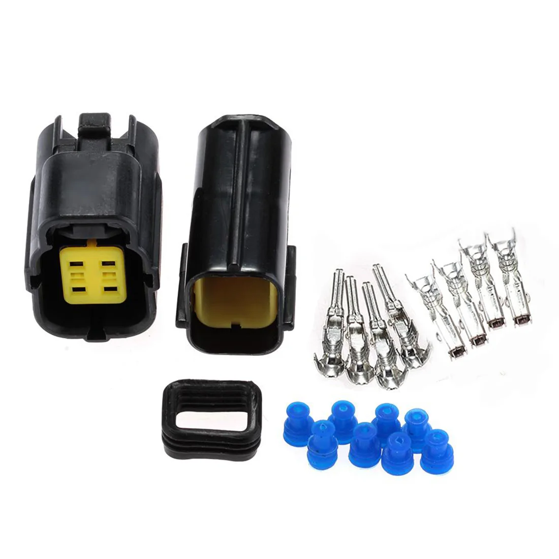 

Dewtreetali 2 Sets Auto 4 Pin Way Male & Female Waterproof Electrical Wire Cable Connector Plug