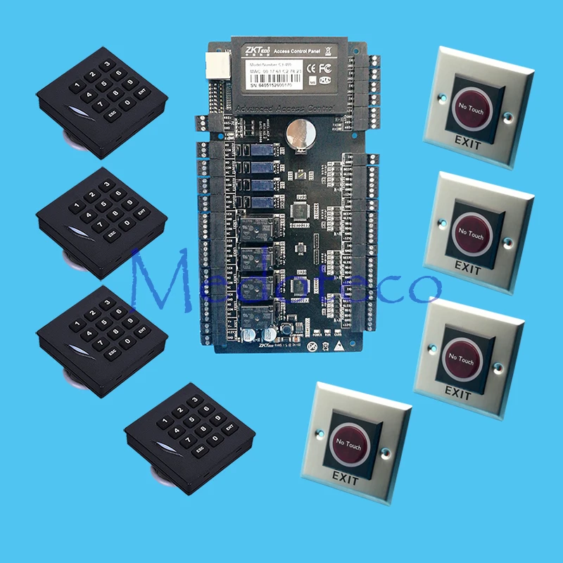 TCP/IP four doors access control panel Access control System+Keypad Rfid Reader KR102 Access Kit+No Touch Infrared Exit TCP/IP four doors access control panel Access control System+Keypad Rfid Reader KR102 Access Kit+No Touch Infrared Exit