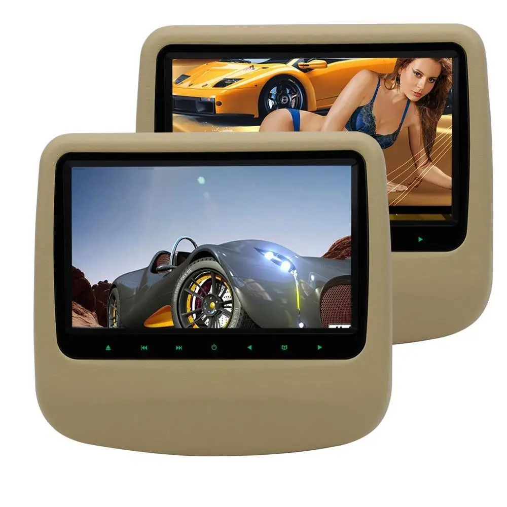 Car Headrests DVD Players 9 inch Twin Mobile Car pc cd DVD Players IR