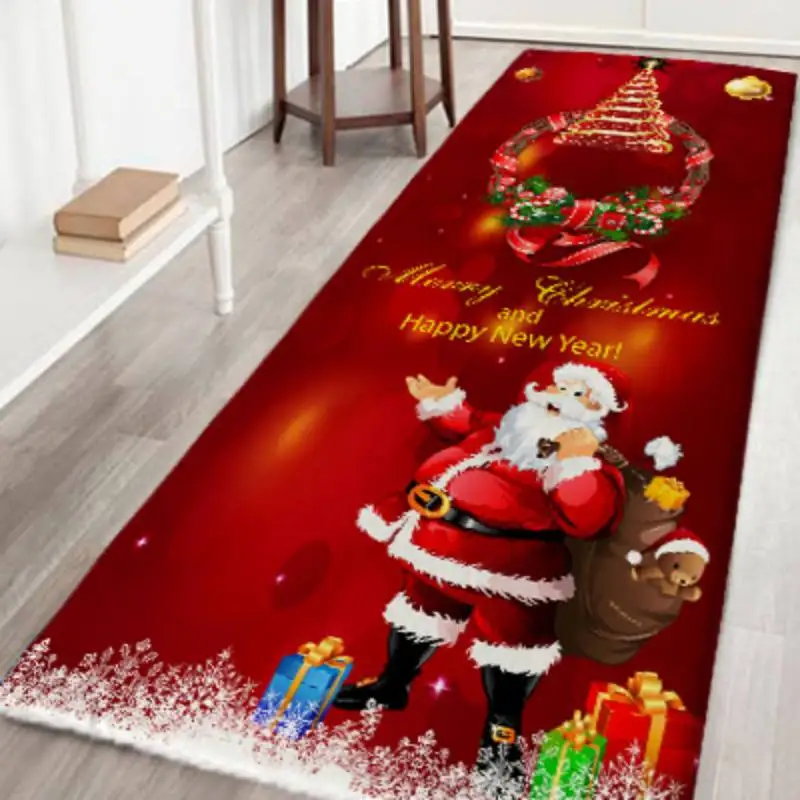 Рождественский 3D утолщенный ковер, маленький ковер для дома, отеля, Рождественские декоративные коврики, Нескользящие резиновые Задние Коврики для ванной, впитывающие коврики для ванной