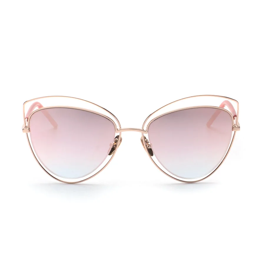 wire frame cat eye sunglasses