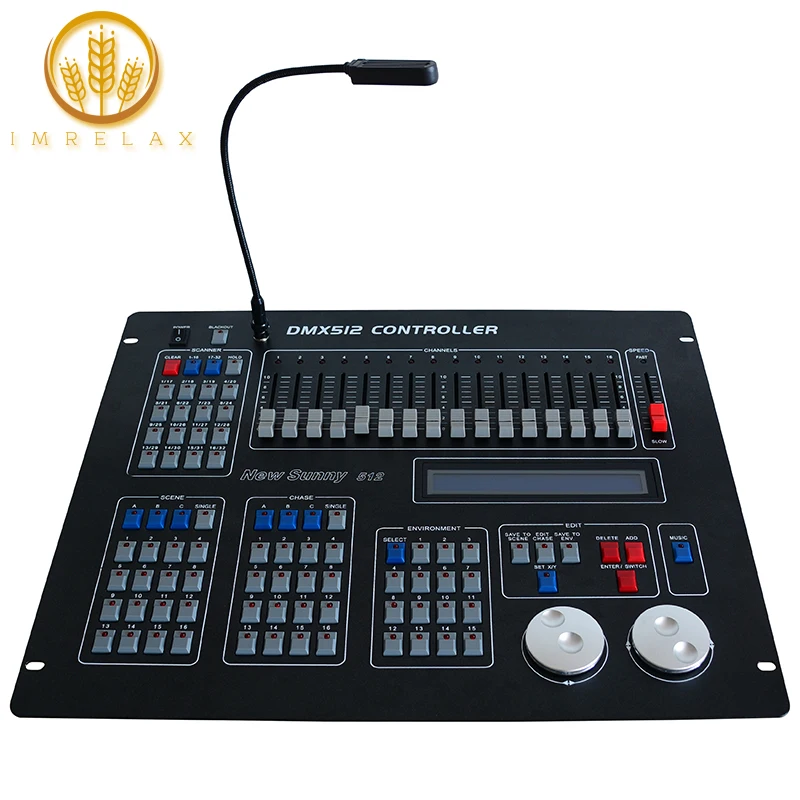 

IMRELAX Professional DMX Controller New Sunny 512 Scanner DMX Console Auto Save Data for DJ Disco Stage Lighting Products