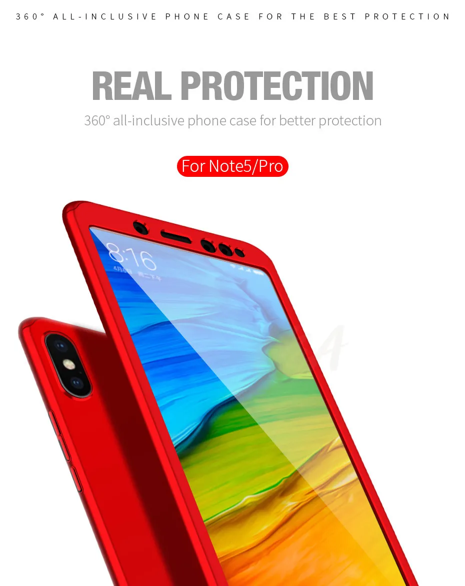 Luxury 360 Full Protective Case For Xiaomi Redmi Note 6 5A 5 Pro Phone Case Glass For Redmi S2 6A 6 Pro 5 Plus 5A Case Glass