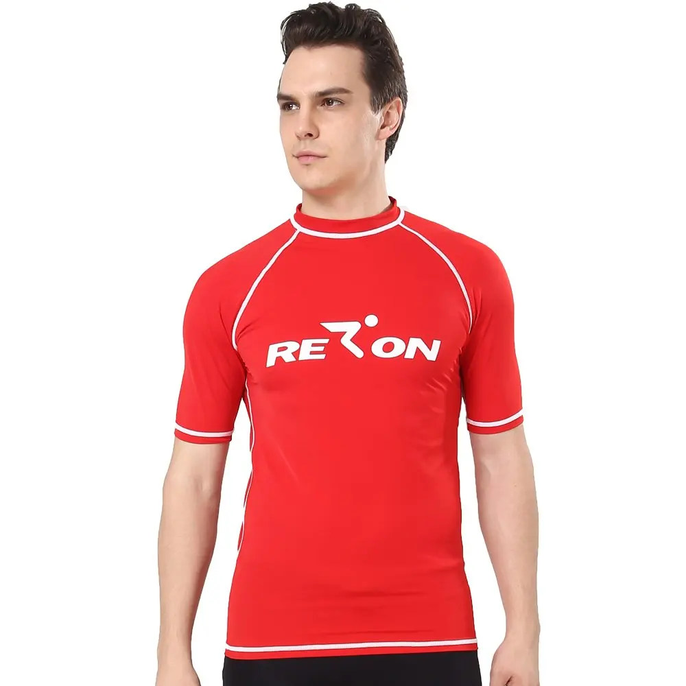REALON, короткие рукава, Рашгард UPF50+, Солнцезащитная рубашка, Рашгард, купальник, подводное плавание, базовая кожа, для серфинга, плавания, езды на велосипеде, футболки, пляж