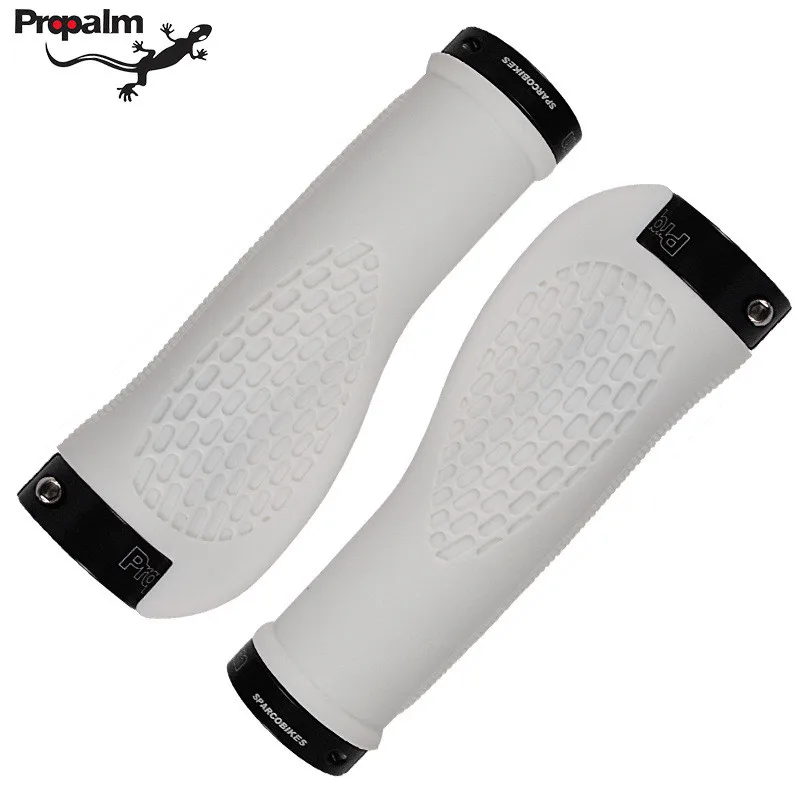 PROPALM 1 пара эргономичных велосипедных ручек MTB с фиксированной передачей, велосипедные ручки, мягкие резиновые велосипедные ручки с фиксацией, Нескользящие - Цвет: White