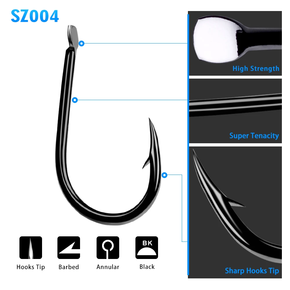 200pcs 1#-15# Single Fishing Hook Iseama Fishhook High Qulity Barbed Worm Hook Carp Fishing Gear Black Carbon Steel