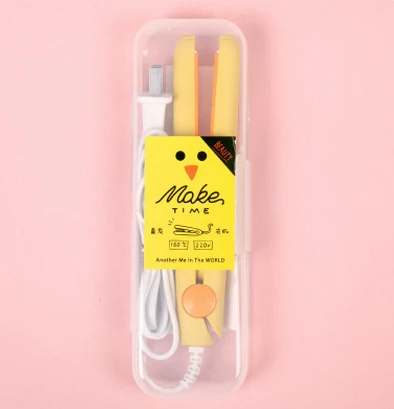 Модный Мини-выпрямитель для волос, профессиональные инструменты для волос, сглаживающие гофрированные утюжки для выпрямления волос - Цвет: yellow chick