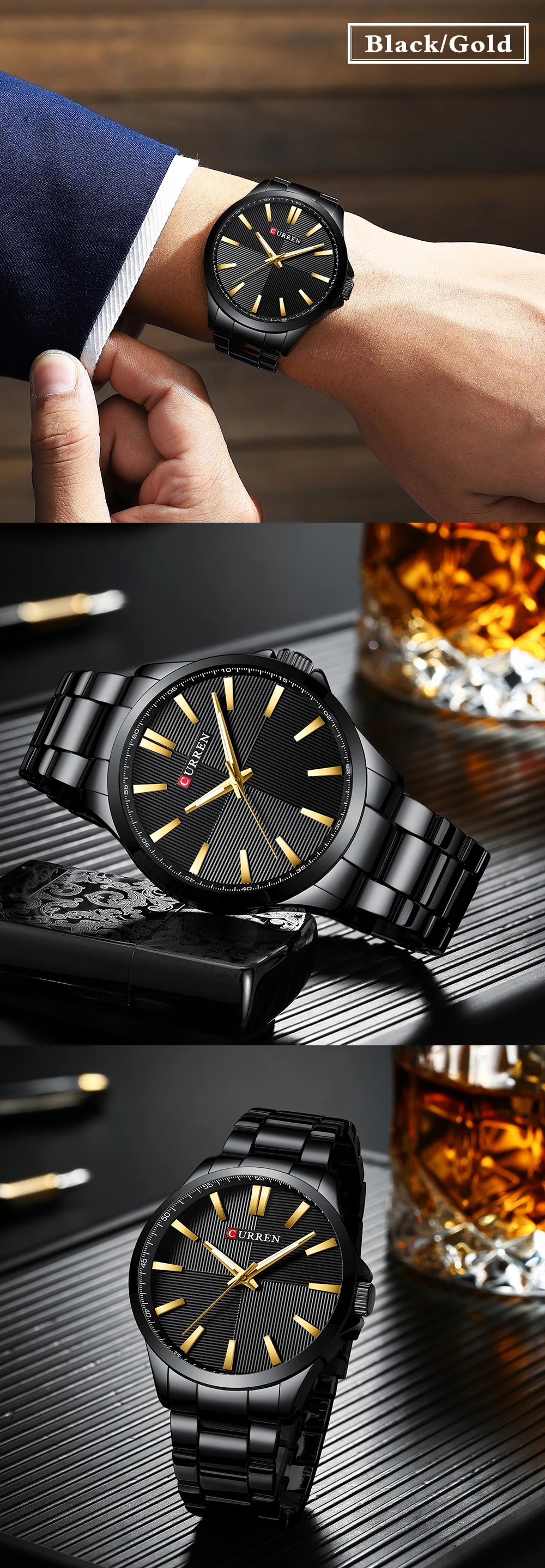 Мужские часы люксовый бренд из нержавеющей стали модные деловые мужские s часы CURREN наручные часы мужские часы водонепроницаемые 30 м Relojes