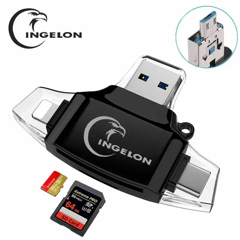 Тип C и micro USB и USB 3 в 1 Смарт-кард-ридер высокоскоростной OTG TF/SD для MacBook Android Phone iPhone Tablet adaptador usb