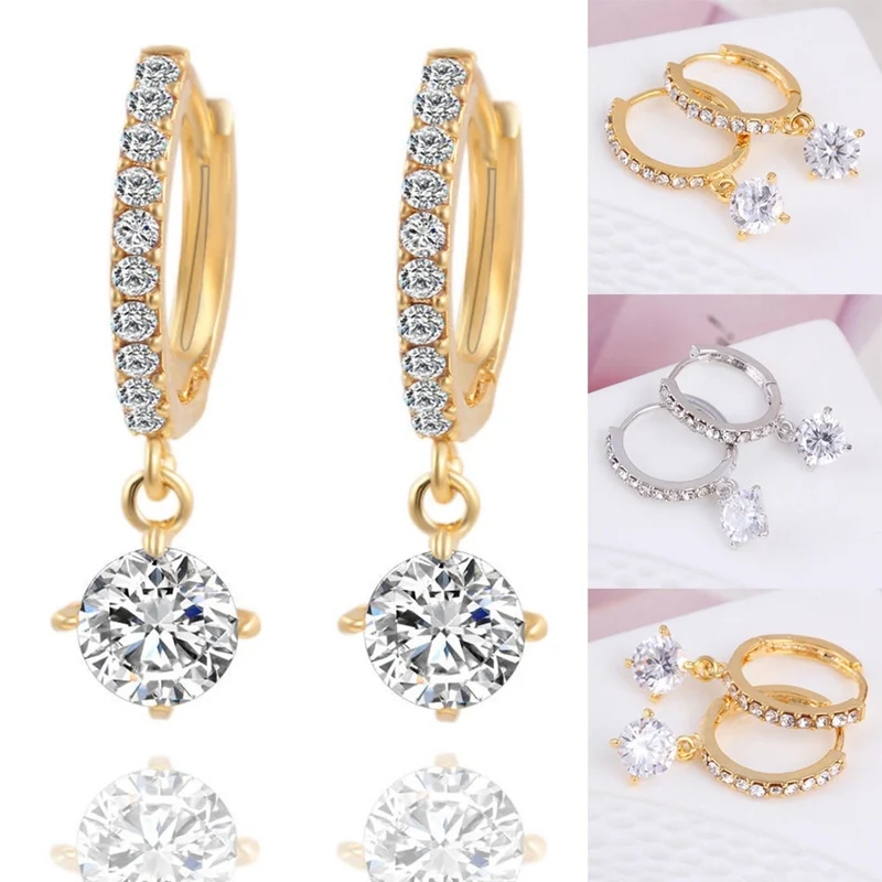 

Gold Silver Romantic Crystal Flower Hoop Earrings Fashion Wedding Earrings For Women Jewelry oorbellen