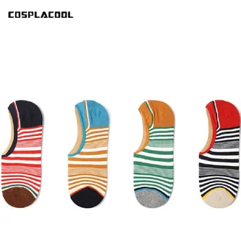 

[COSPLACOOL]Invisible socks men Comfortable cotton striped casual socks antibacterial deodorization shallow mouth Sokken