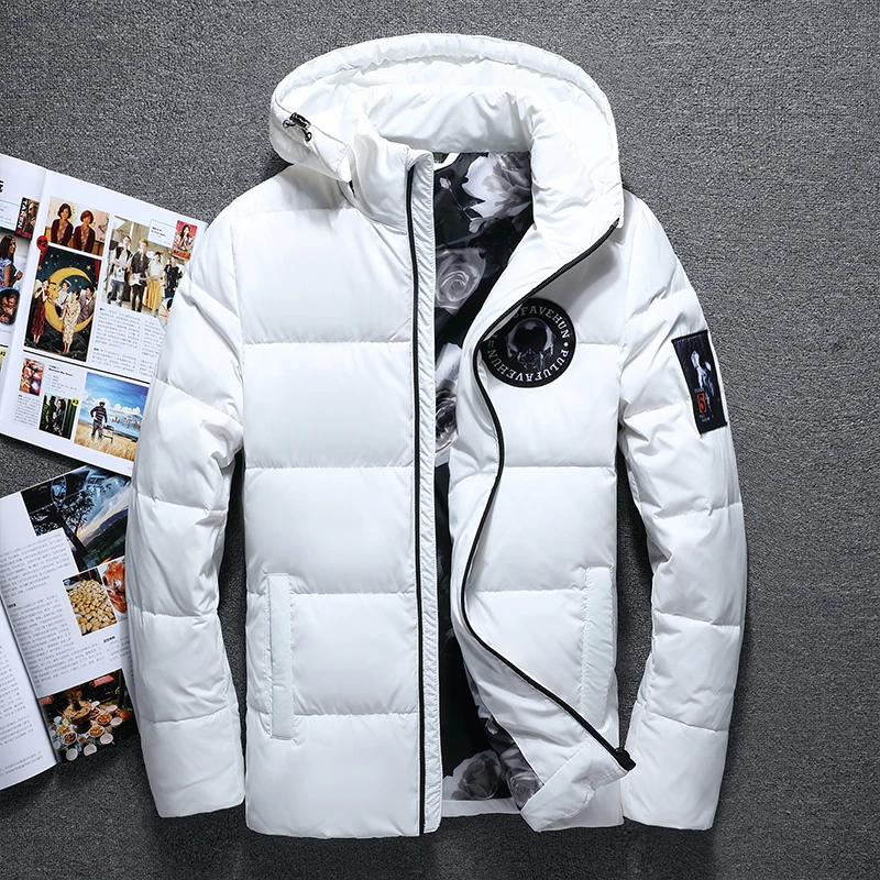 Men's 70 Off White Down Jackets Zipper Coat Plus Size Men Down Jackets