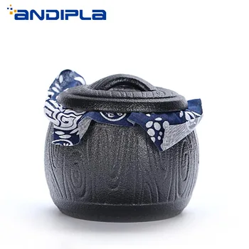 

Japanese Style Black Pottery Tea Cans Handmade Coarse Pottery Tea Caddy Ceramic Tea Set Storage Canister Sealed Jar Home Decor