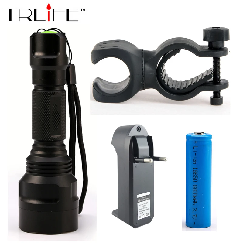 

Bicycle Light T6 L2 LED Bike Light Front Torch Waterproof + Holder 4000 Lumens Led Rechargeable Flashlight+18650 Battery