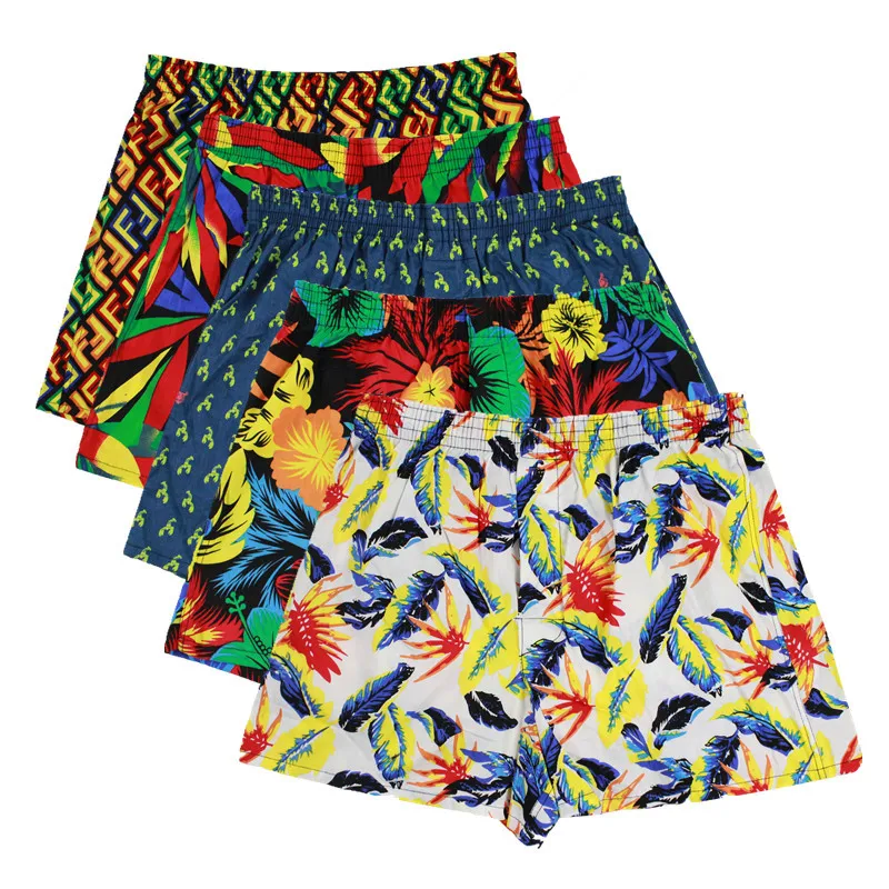 Online 4pack Classic prited Boxer Baumwolle Herren Unterwäsche Badehose Woven Homme Pfeil Höschen Boxer mit Elastische Bund Shorts Lose männer