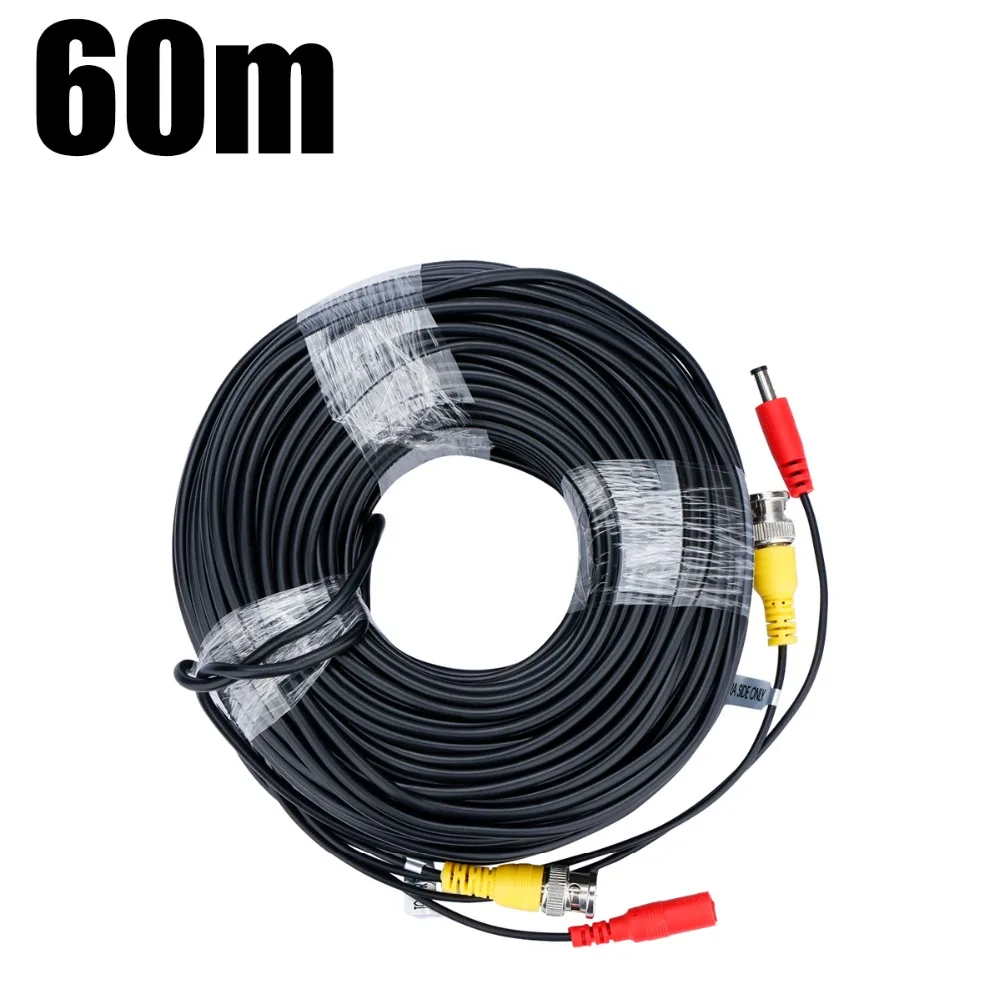 

FLOUREON 60M CCTV DVR Camera Recorder Video Cable DC Power Security Surveillance BNC Cable for Wired AHD Camera