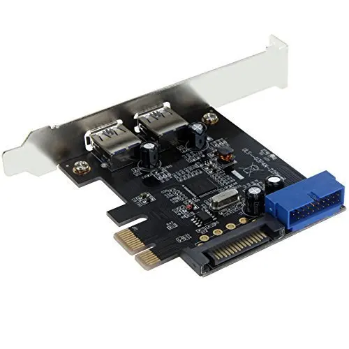 

New USB 3.0 Super Speed 2-Port PCI-E PCI Express 19-pin USB3.0 15-pin SATA Connector