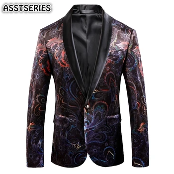 

Luxury Blazer Male British Style Wedding Nightclub Single Breasted Blazer And Jackets Men Fashion New Slim Fit Blazers For Man