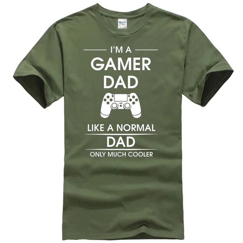 Топ Футболка I'm A Gamer Dad подарок для папы передовая война игры на консоли Мужская футболка - Цвет: Армейский зеленый