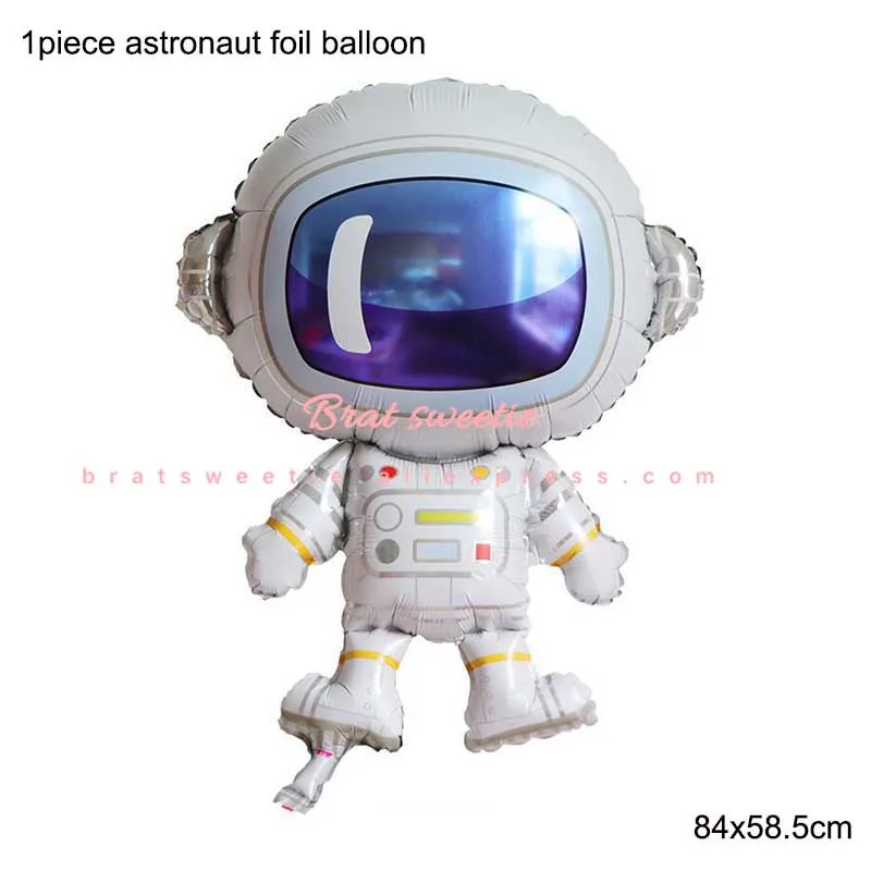 Космические вечерние космонавты и ракеты корабль фольгированные шары галактика солнечная система тема вечерние для мальчиков детские украшения на день рождения - Цвет: 1pc 84cm Astronaut