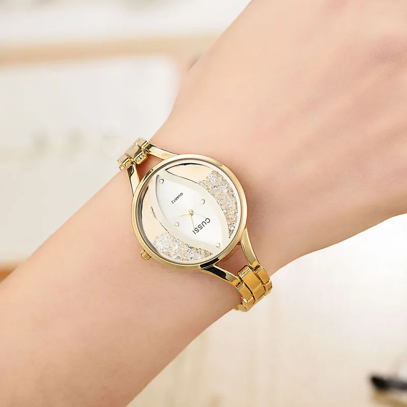 

CUSSI Brand Women Watches Luxury High Quality IPG Gold Japan Movement Wristwatch Montres Femme Clock Women Fashion Quartz Steel