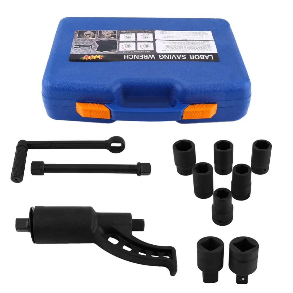 

5500N.M Heavy Duty Multiplier Wheel Lug Nut Wrench Lugnut Remover Labor Saving With 24mm 27mm 28mm 30mm 32mm 33mm 38mm Socket