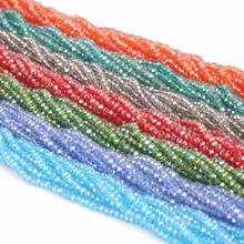 Бусины Nicebeads 145-195 шт./лот, разноцветные стеклянные граненые круглые бусины 2 мм 3 мм 4 мм, незакрепленные хрустальные бусины для рукоделия, изг...