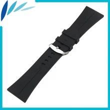 Correa de Caucho de silicona Watch Band 30mm Universal Pin Broche de Acero Inoxidable Correa de Pulsera de la Correa de Muñeca Del Lazo Negro + Primavera Bar