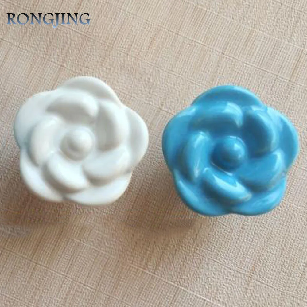 Rose ceramic cabinet knob 3