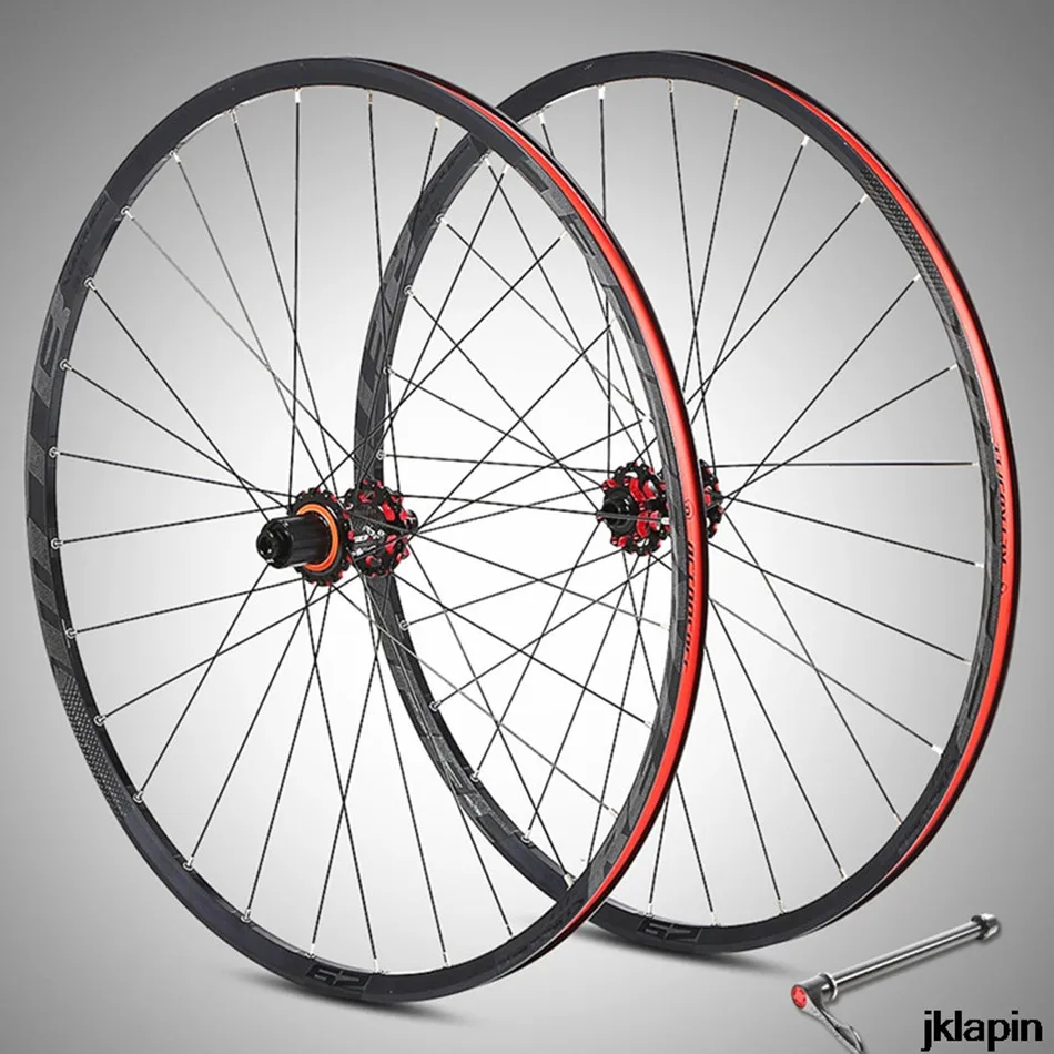 

29inch carbon ultralight aluminum carbon fiber wheelset rim four sealed bearing thru-axis mountain wheel presta valve tube