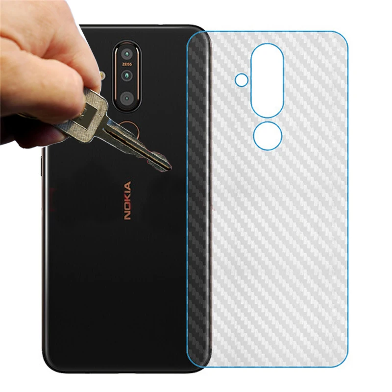 5 шт./лот 3D углеродное волокно защитная задняя крышка мягкая пленка для Nokia X71 X6 6,1 Plus 7,1 8,1 4,2 не закаленное стекло