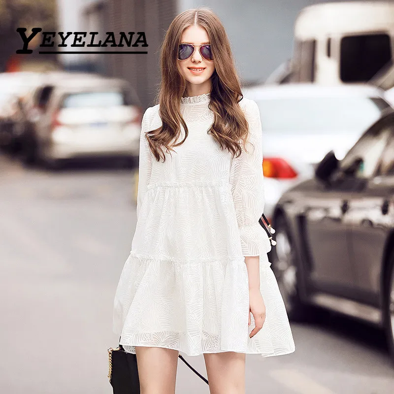 YEYELANA 2019 сезон: весна–лето Для женщин платья Винтаж Повседневное Свободные