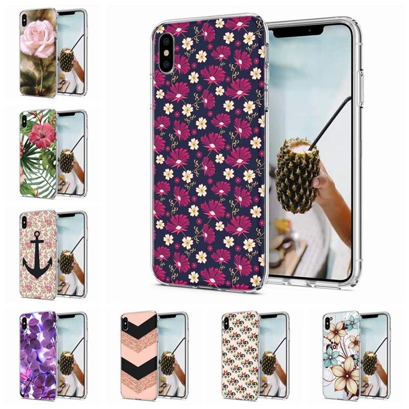 Для iPhone X XS XR корпус Обложки Мода цветок кактуса ТПУ Мягкая силиконовая задняя