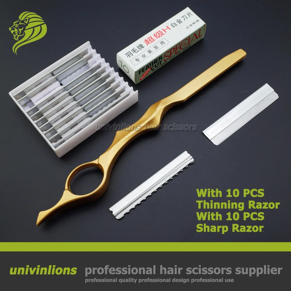 7" 10 pcs sharp/thin blade gift hair razors hairdressing razor thinning