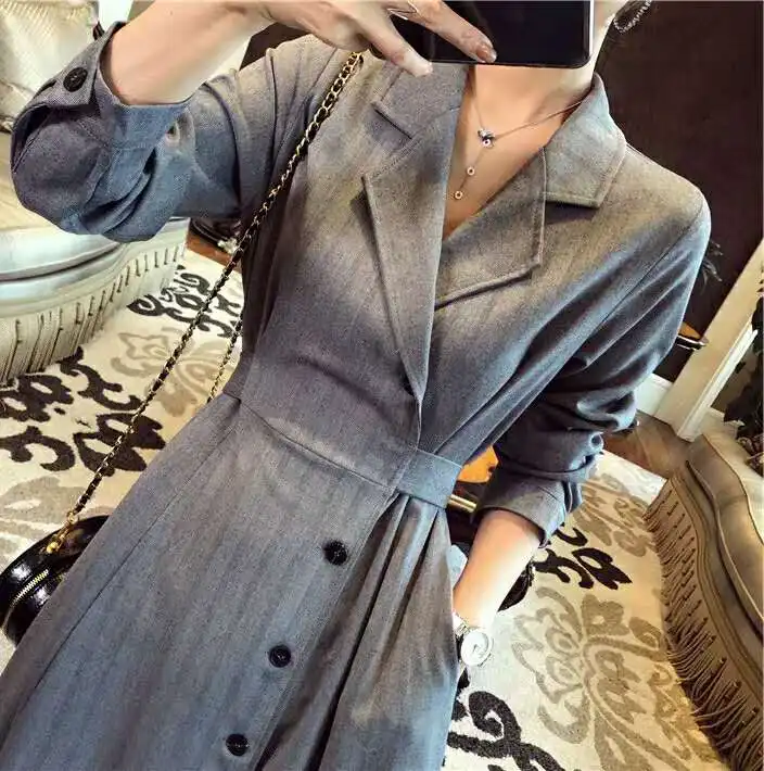 north face parka Long Trench Female Vintage Long Sleeve Casual Slim Windbreaker Female Ladies Outerwear Trench Coat Long For Women Bleu Clothes black parka