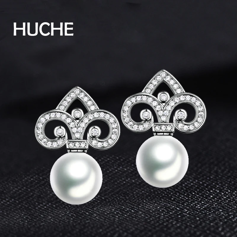 Huche Кристалл sutd Серьги для Для женщин с имитацией жемчуга и кубического циркона