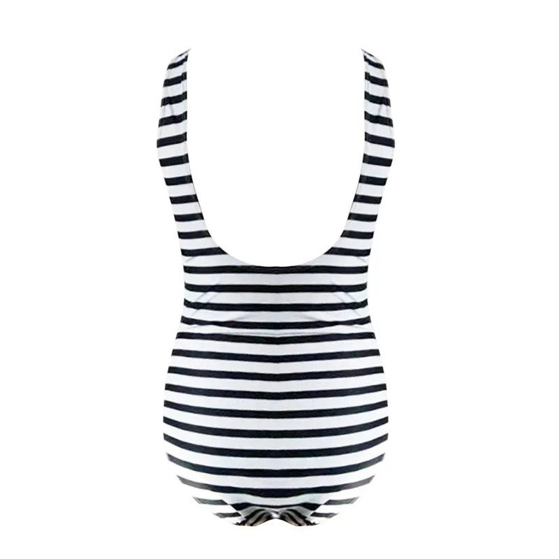 Maternity Tankini Women Striped Strappy Swimsuit Bikinis Halter Pregnant (4)