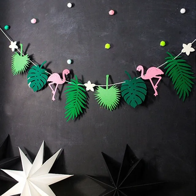 Flamant rose Ananas Partie Bannière Filles Chambre Décoration Joyeux Anniversaire Laisser Guirlande Bannière Fanion
