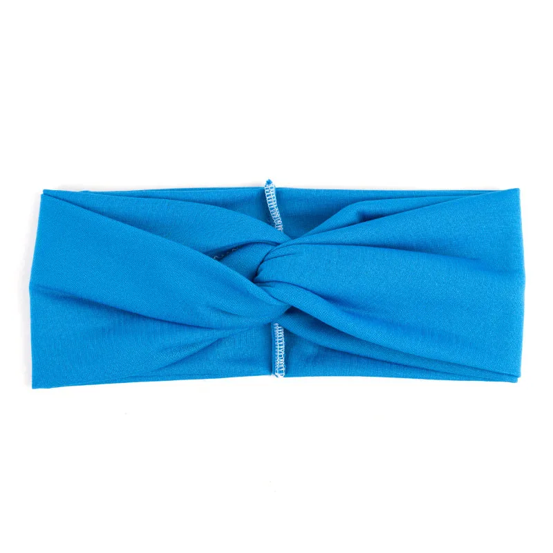 Geebro женский простой тюрбан повязки на голову Твист эластичные Стрейчевые заколки модная повязка на голову для йоги спа головная повязка для девочек - Цвет: Blue